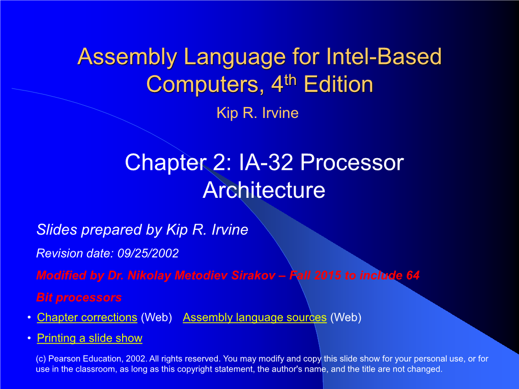 Assembly Language for Intel-Based Computers, 4Th Edition Kip R