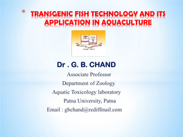 Transgenic Fish Technology and Its Application in Aquaculture