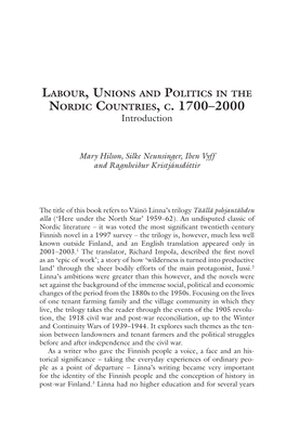 Labour, Unions and Politics in the Nordic Countries, C.1700–2000