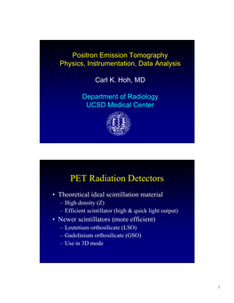 PET Radiation Detectors