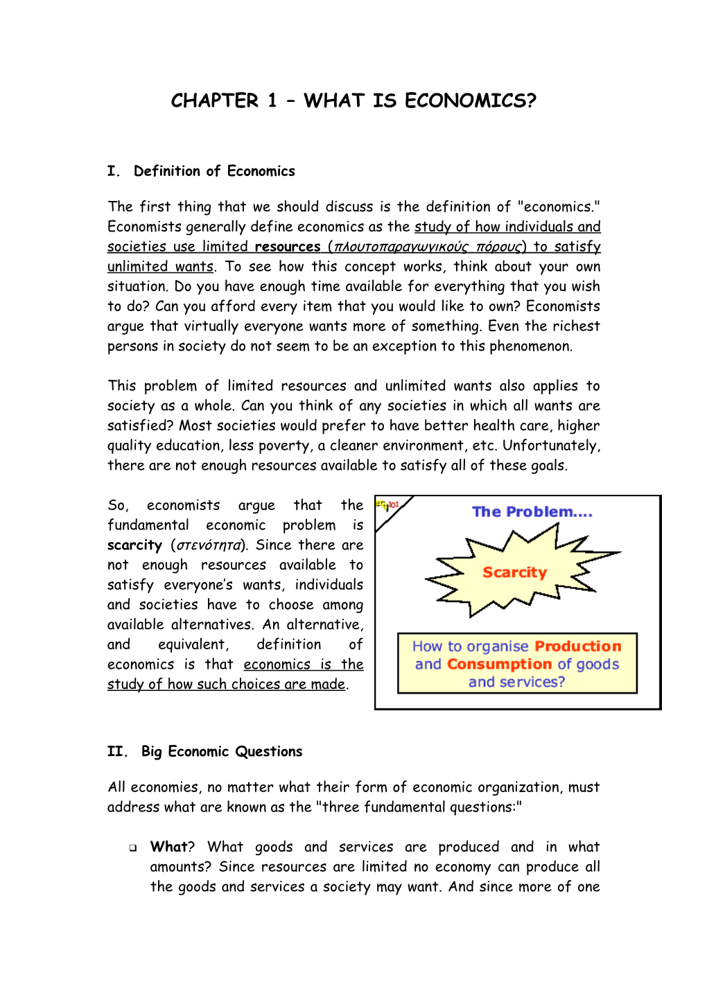 Chapter 1 What Is Economics