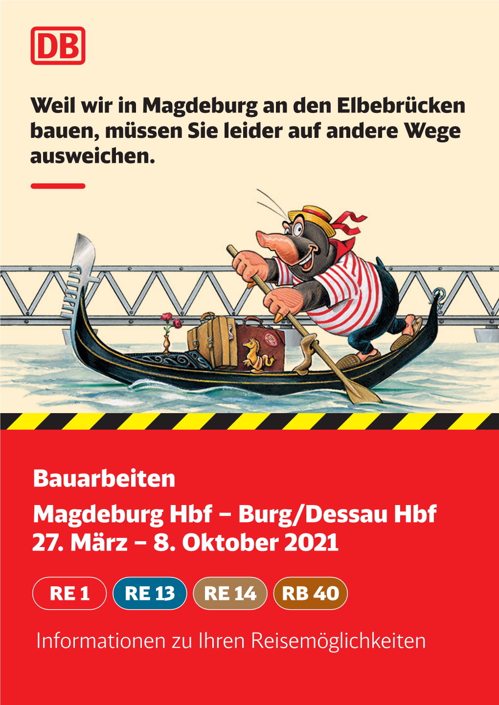 Broschüre Fahrplanänderungen Elbbrückenzug Magdeburg