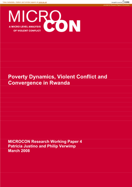 Poverty Dynamics, Violent Conflict and Convergence in Rwanda