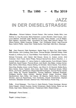 Jazz in Der Dieselstrasse