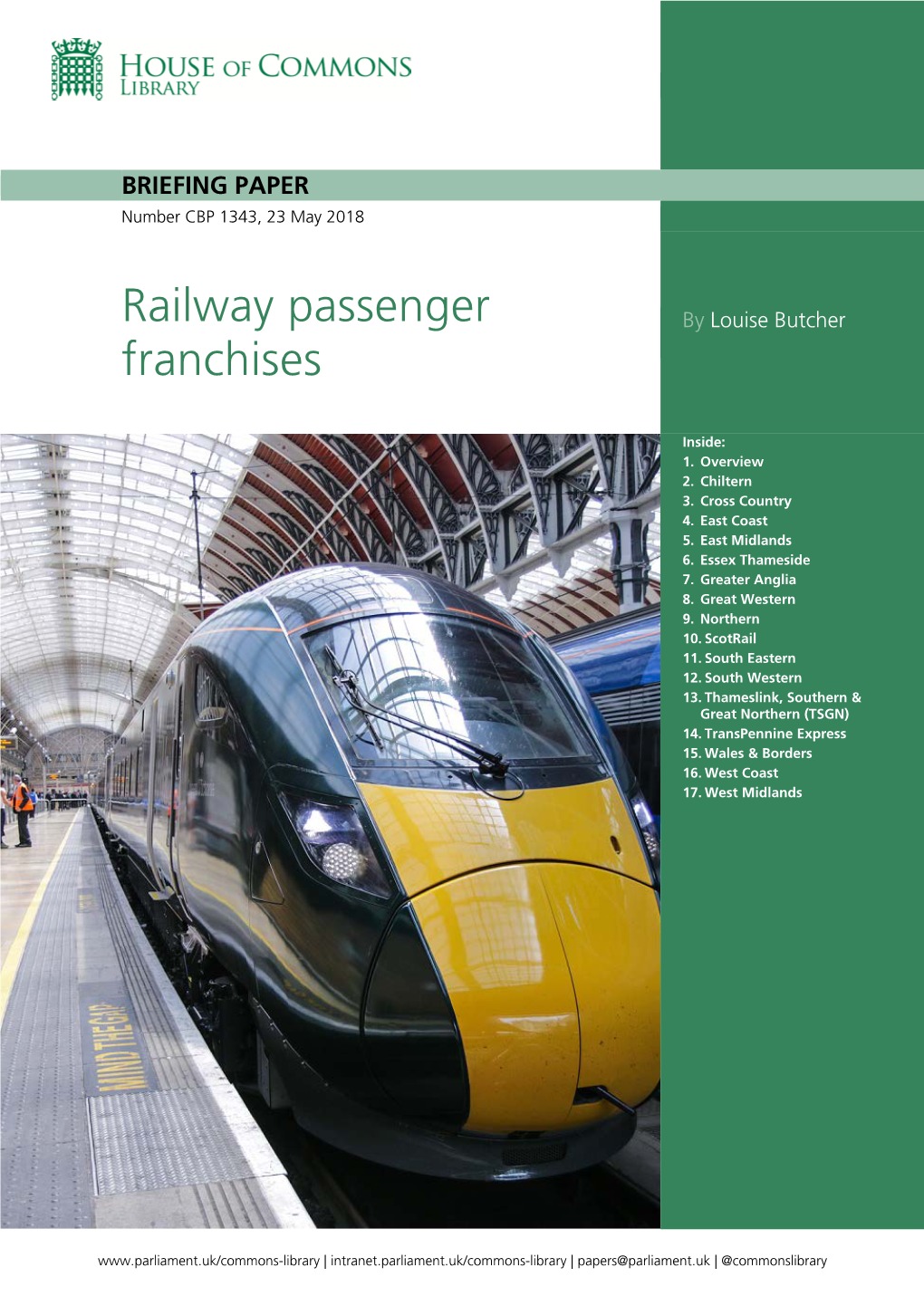 Railway Passenger Franchises