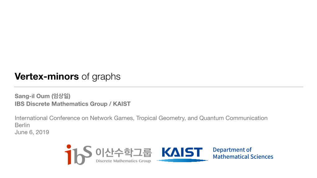 Vertex-Minors of Graphs