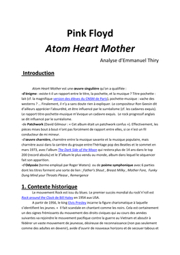 Pink Floyd Atom Heart Mother Analyse D’Emmanuel Thiry