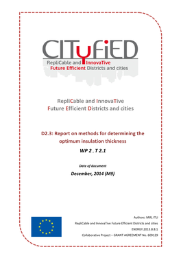 Report on Methods for Determining the Optimum Insulation Thickness