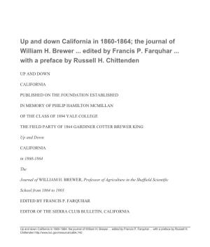 Up and Down California in 1860-1864; the Journal of William H