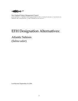 EFH Designation Alternatives