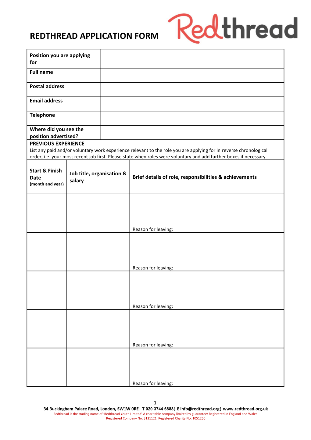 Volunteer Application Form s3