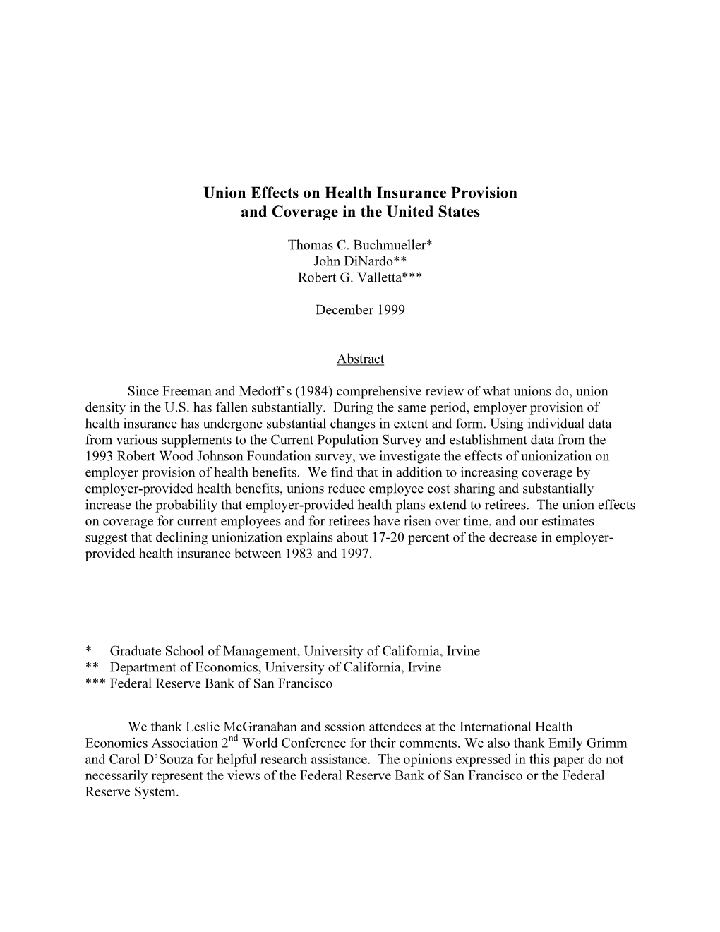 Union Effects on Health Insurance Provision and Coverage in the United States