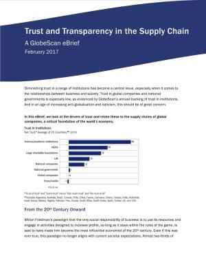 Trust and Transparency in the Supply Chain a Globescan Ebrief