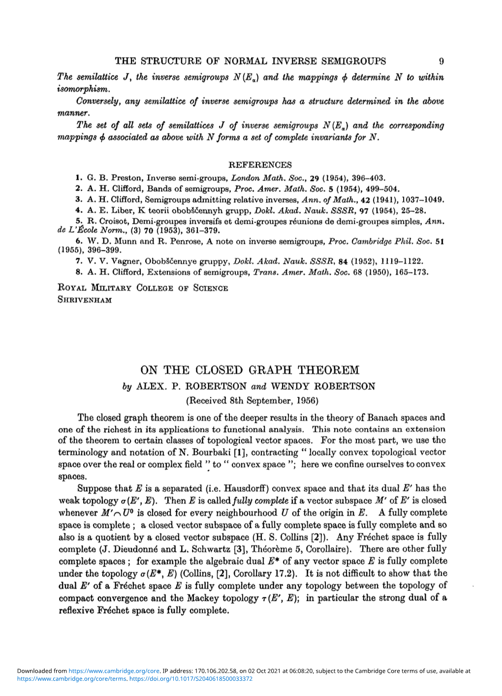 ON the CLOSED GRAPH THEOREM by ALEX