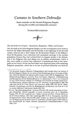 Cumans in Southern Dobrudja Some Remarks on the Second Bulgarian Empire During the Twelfth and Thirteenth Centuries