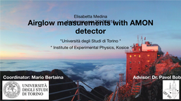 Airglow Measurements with AMON Detector