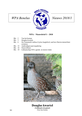 WPA-Benelux Nieuwsbrief 2018-1