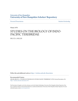 Studies on the Biology of Indo-Pacific Terebridae" (1970)