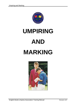 Umpiring and Marking