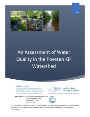 An Assessment of Water Quality in the Poesten Kill Watershed
