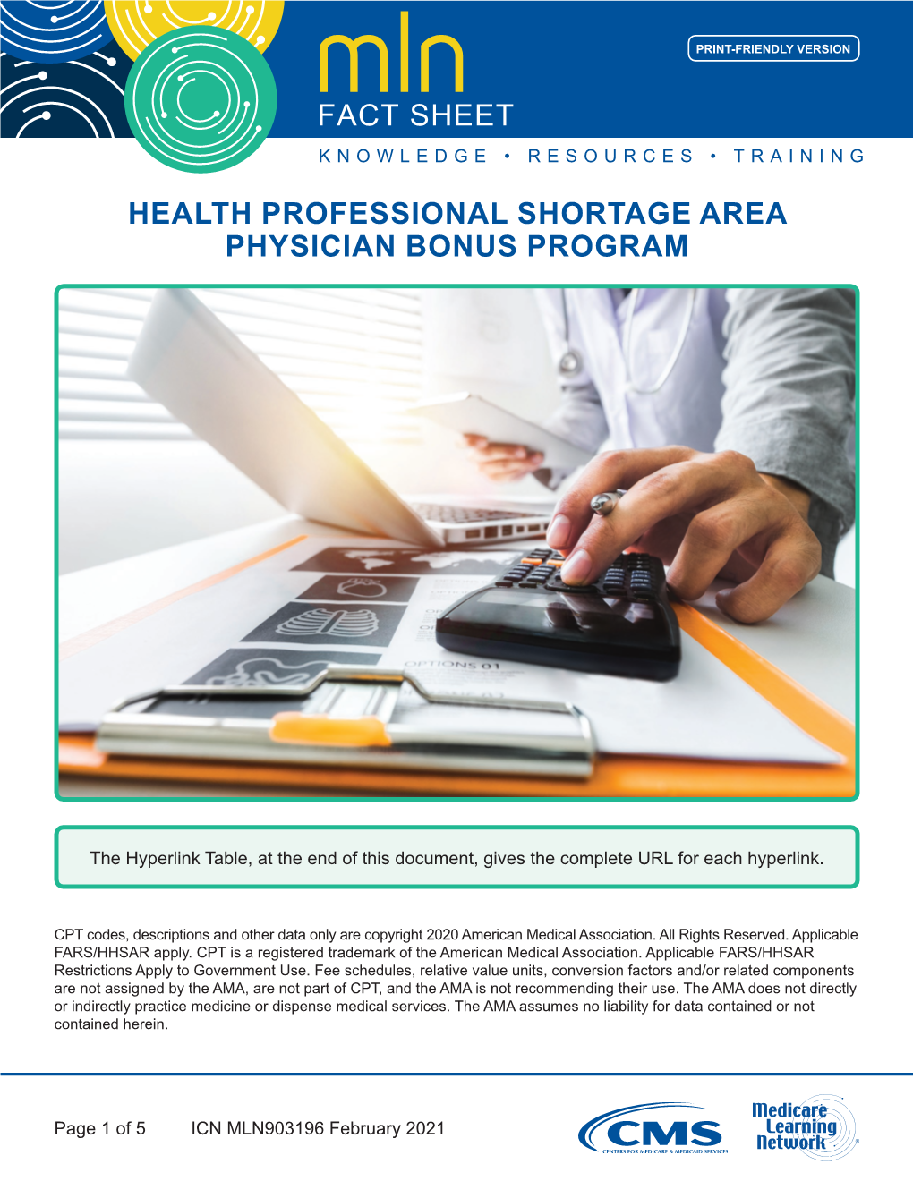 Health Professional Shortage Area Physician Bonus Program