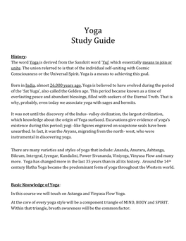 Yoga Study Guide