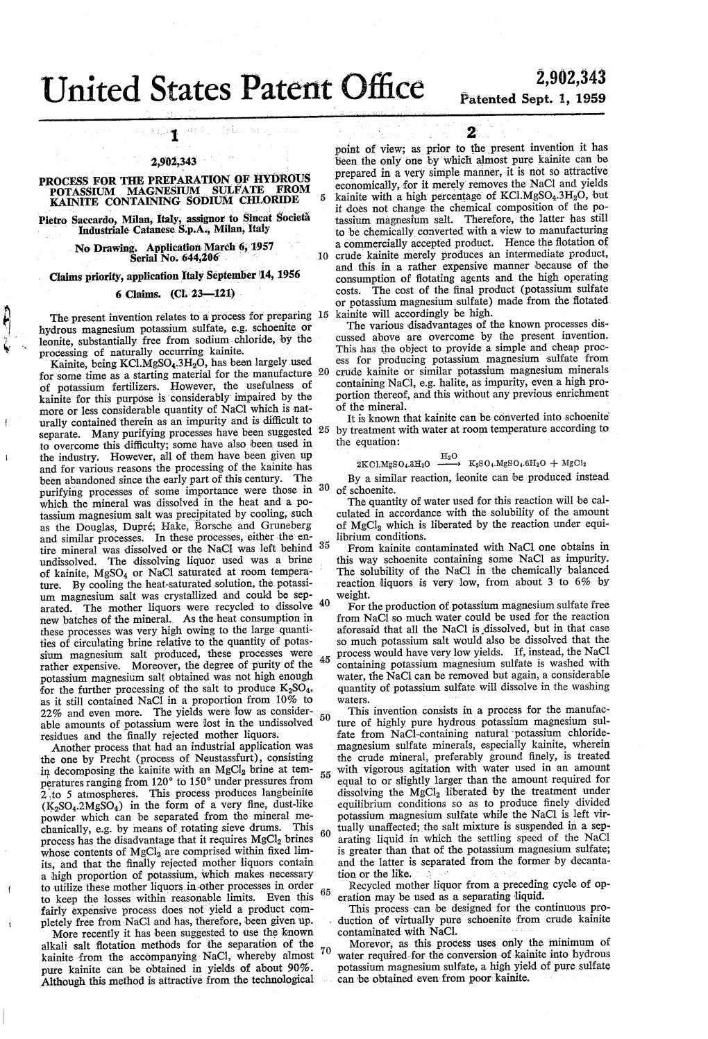 United States Patent 1 Patented Sept