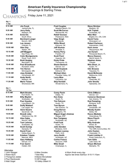 Tee Times by Group