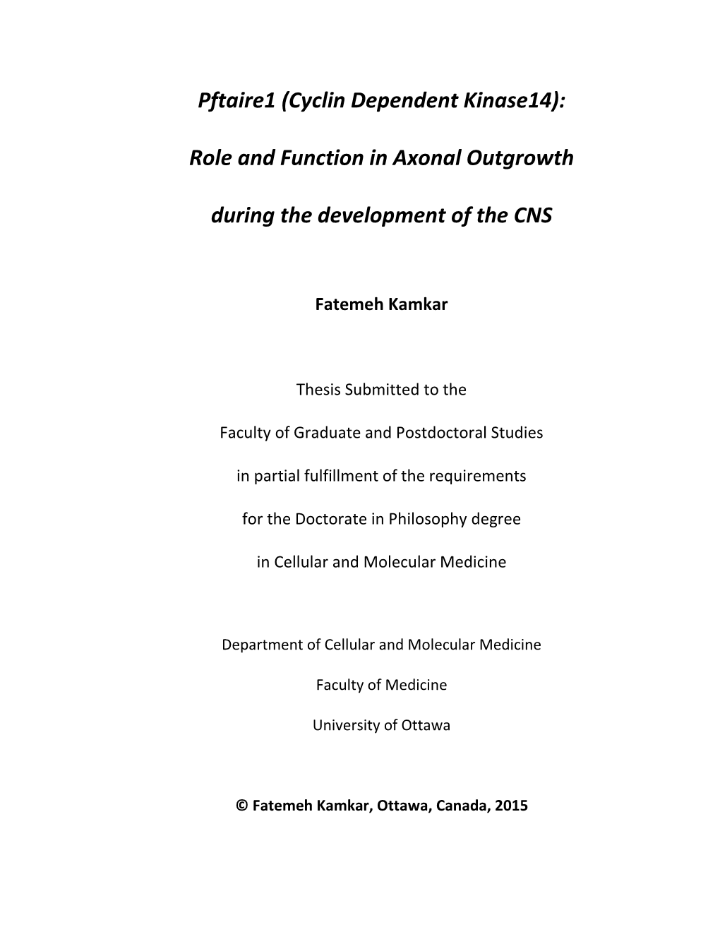 Pftaire1 (Cyclin Dependent Kinase14): Role and Function In