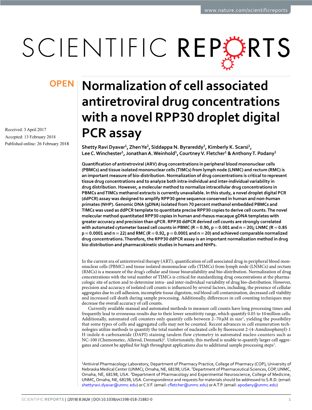 Normalization of Cell Associated Antiretroviral Drug Concentrations