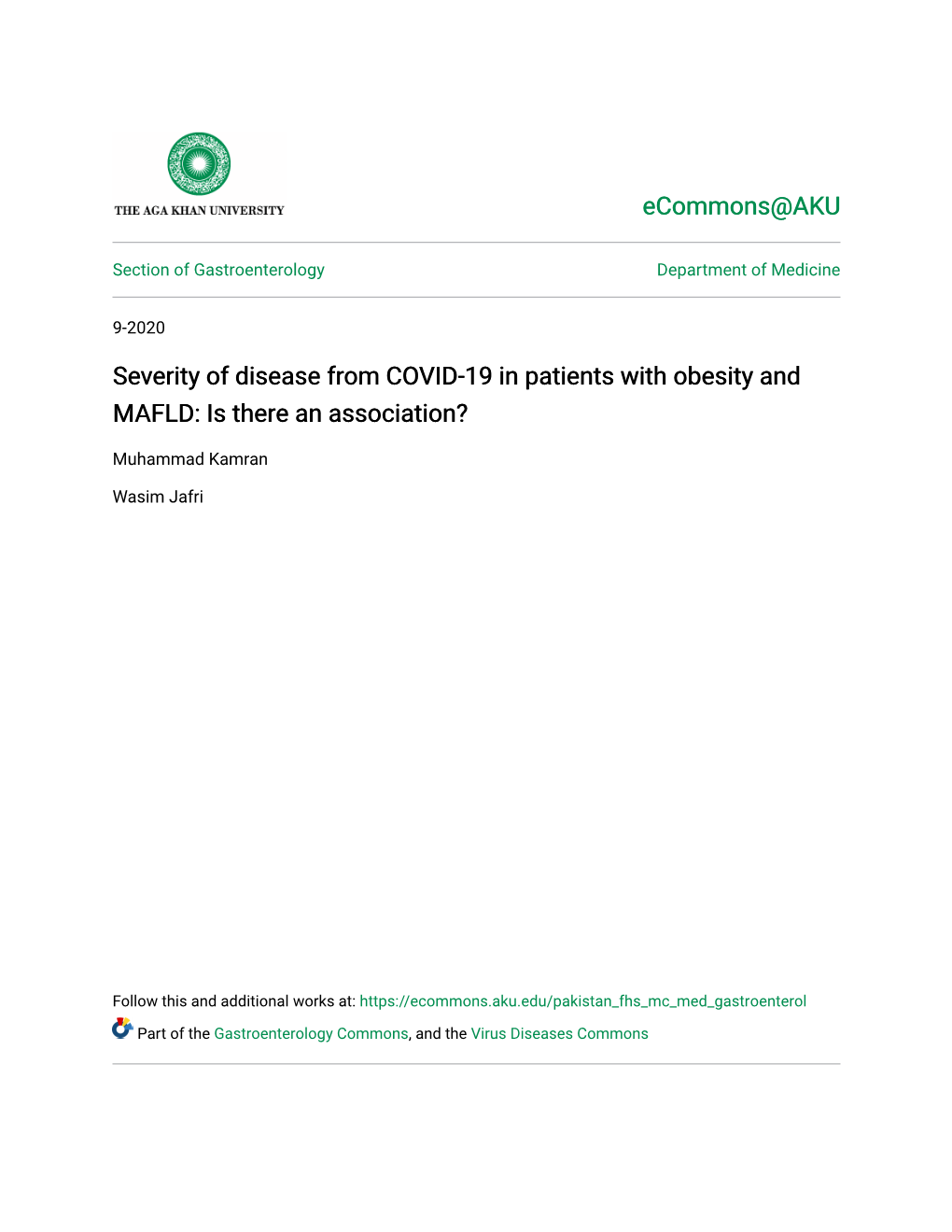 Severity of Disease from COVID-19 in Patients with Obesity and MAFLD: Is There an Association?