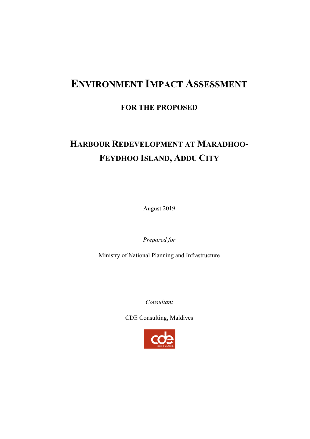 EIA for the Proposed Harbour Redevelopment at Maradhoo