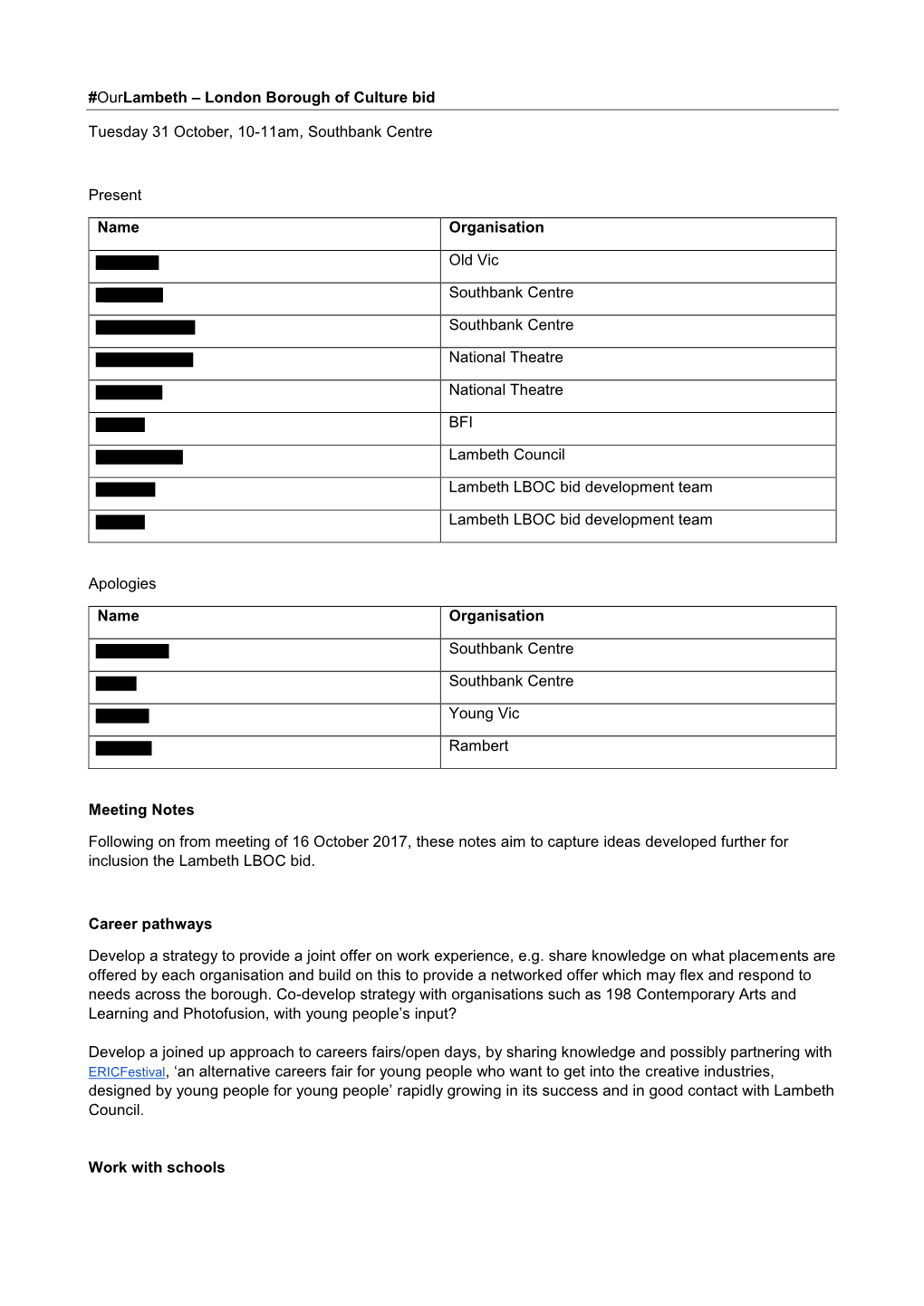 Ourlambeth – London Borough of Culture Bid