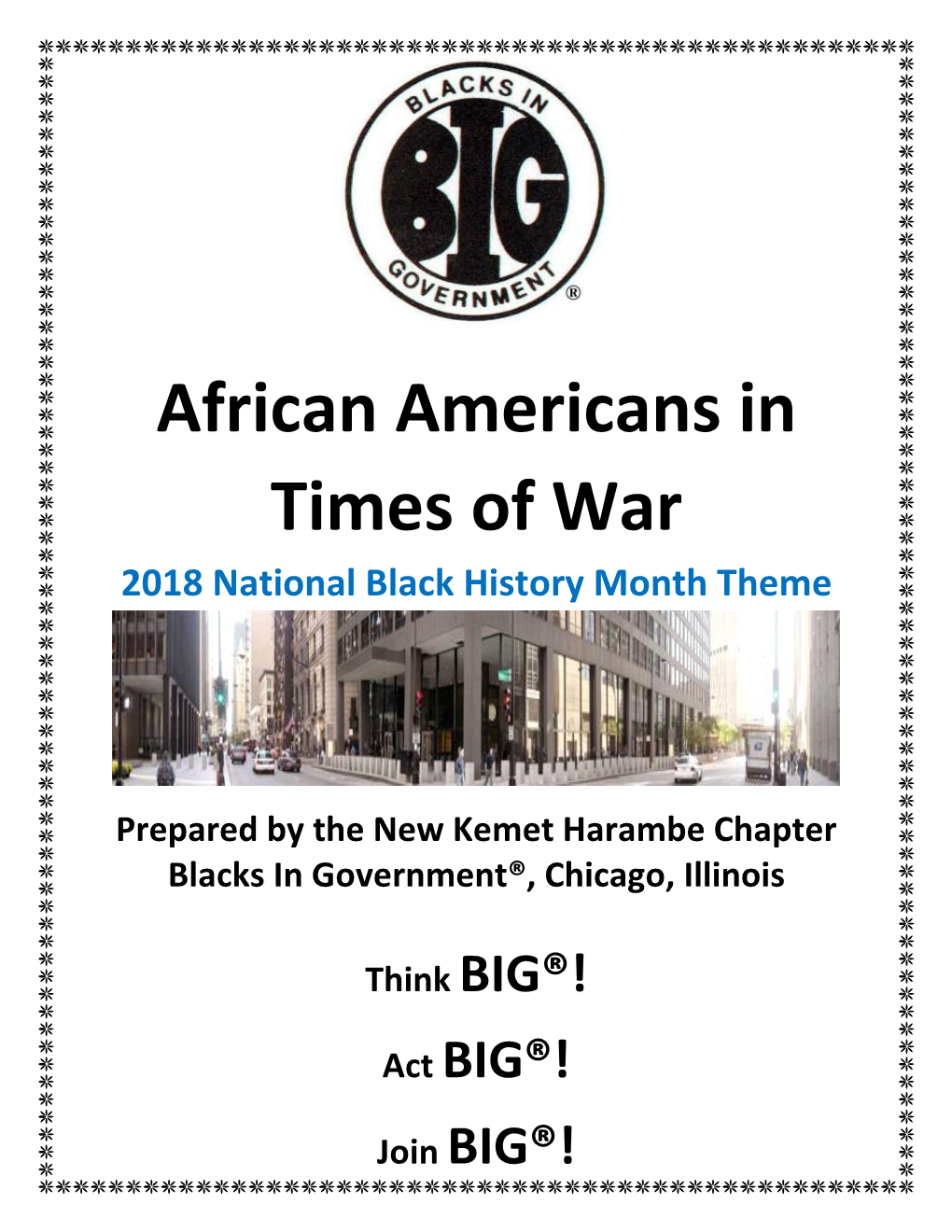 African Americans in Times of War 2018 National Black History Month Theme