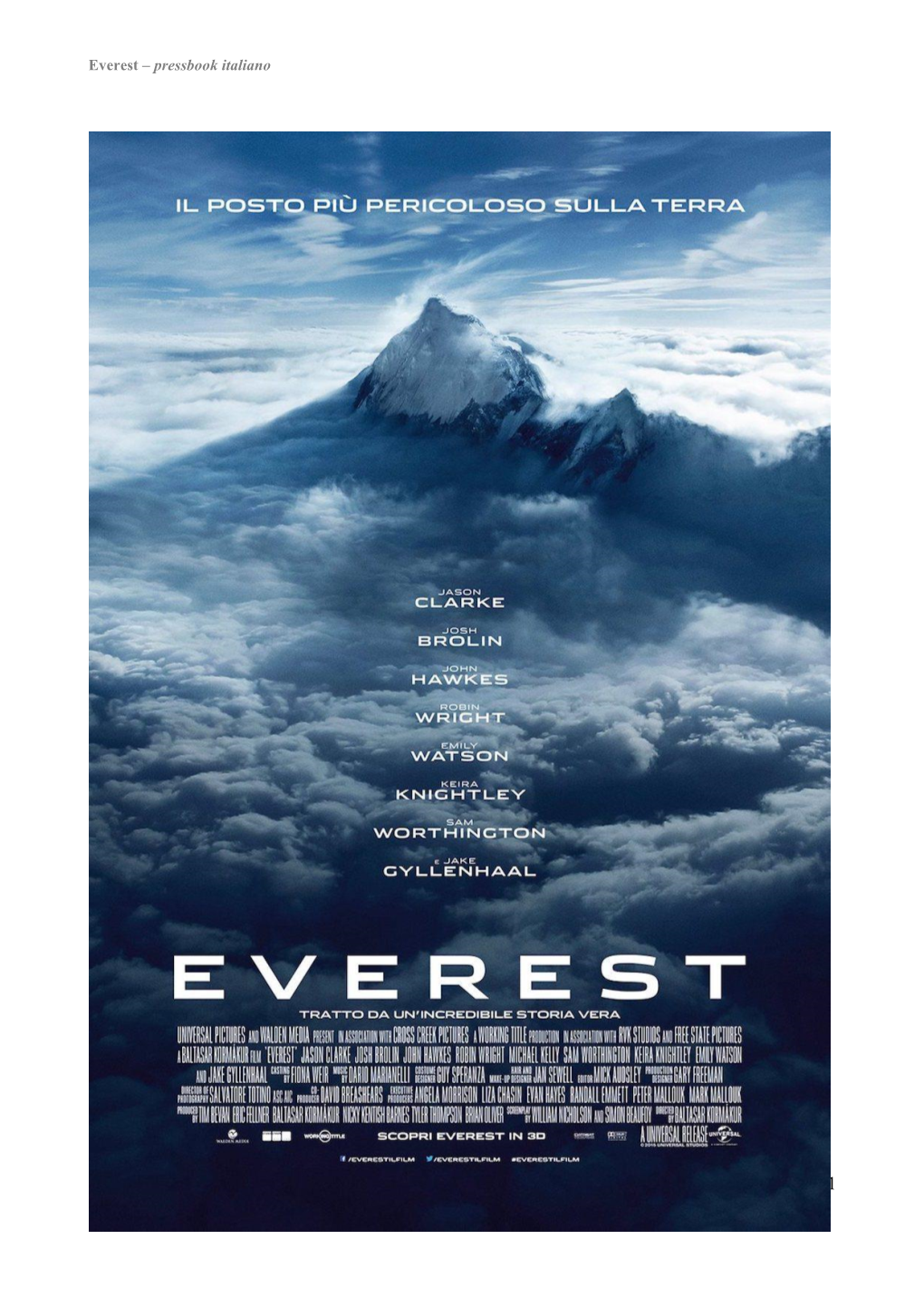 Everest – Pressbook Italiano
