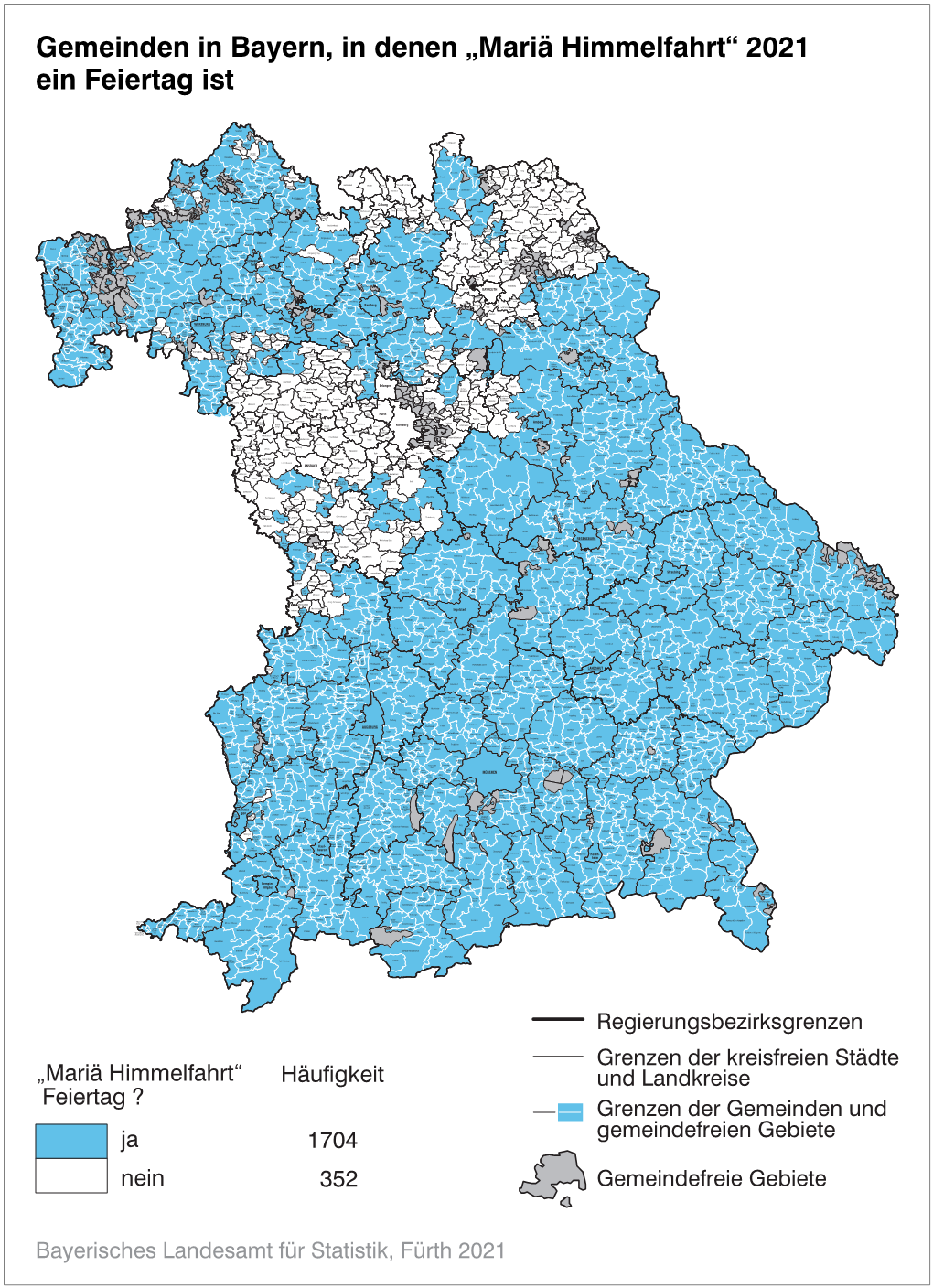 Gemeinden in Bayern, in Denen „Mariä Himmelfahrt“ 2021 Ein Feiertag Ist