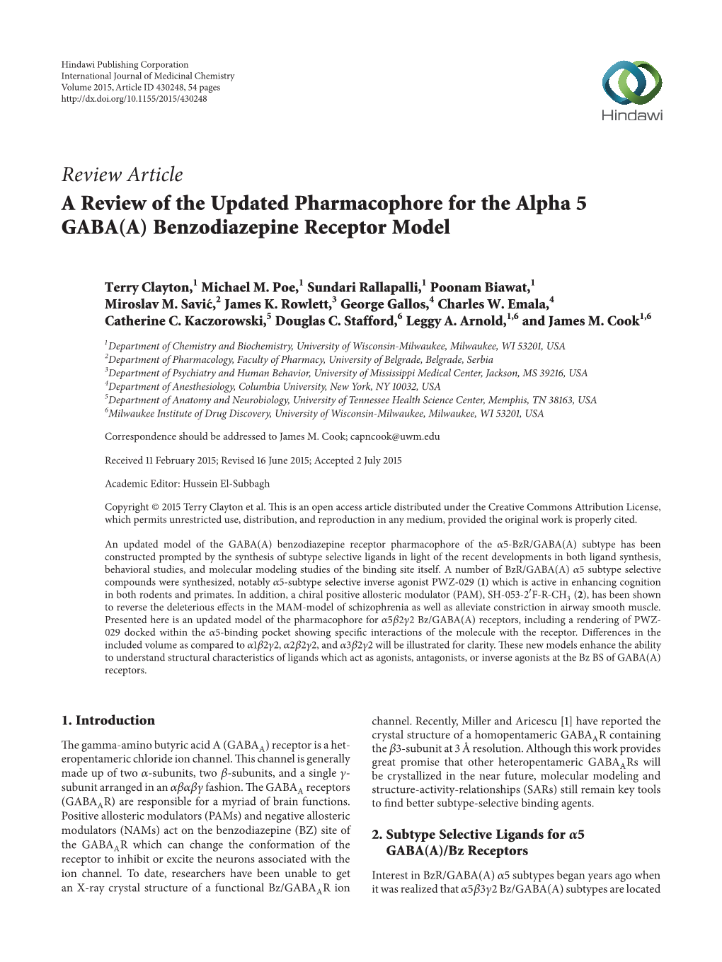 Benzodiazepine Receptor Model