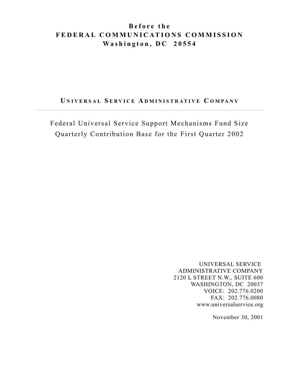 1Q2002 Contribution Base Filing