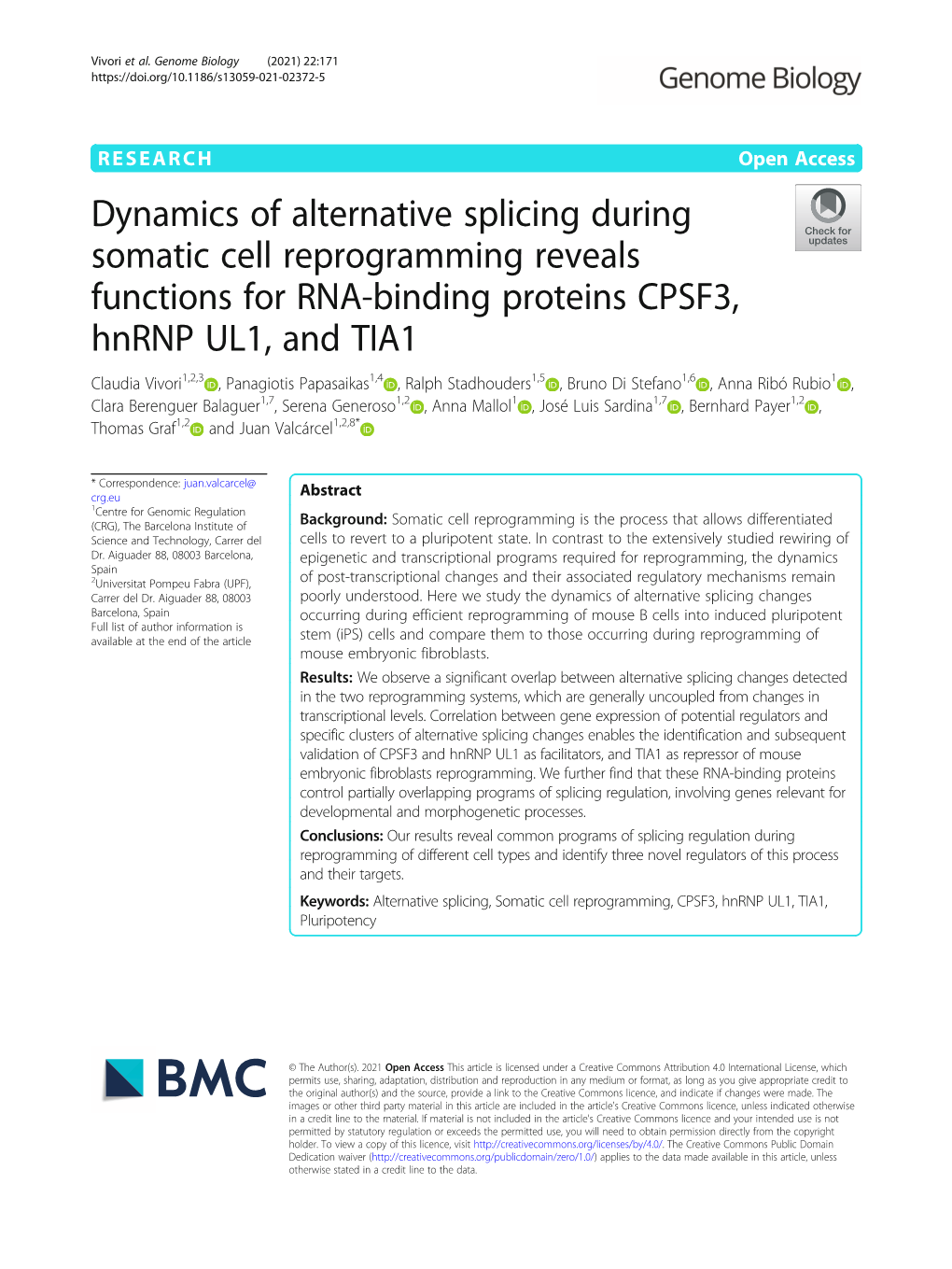 Dynamics of Alternative Splicing During Somatic