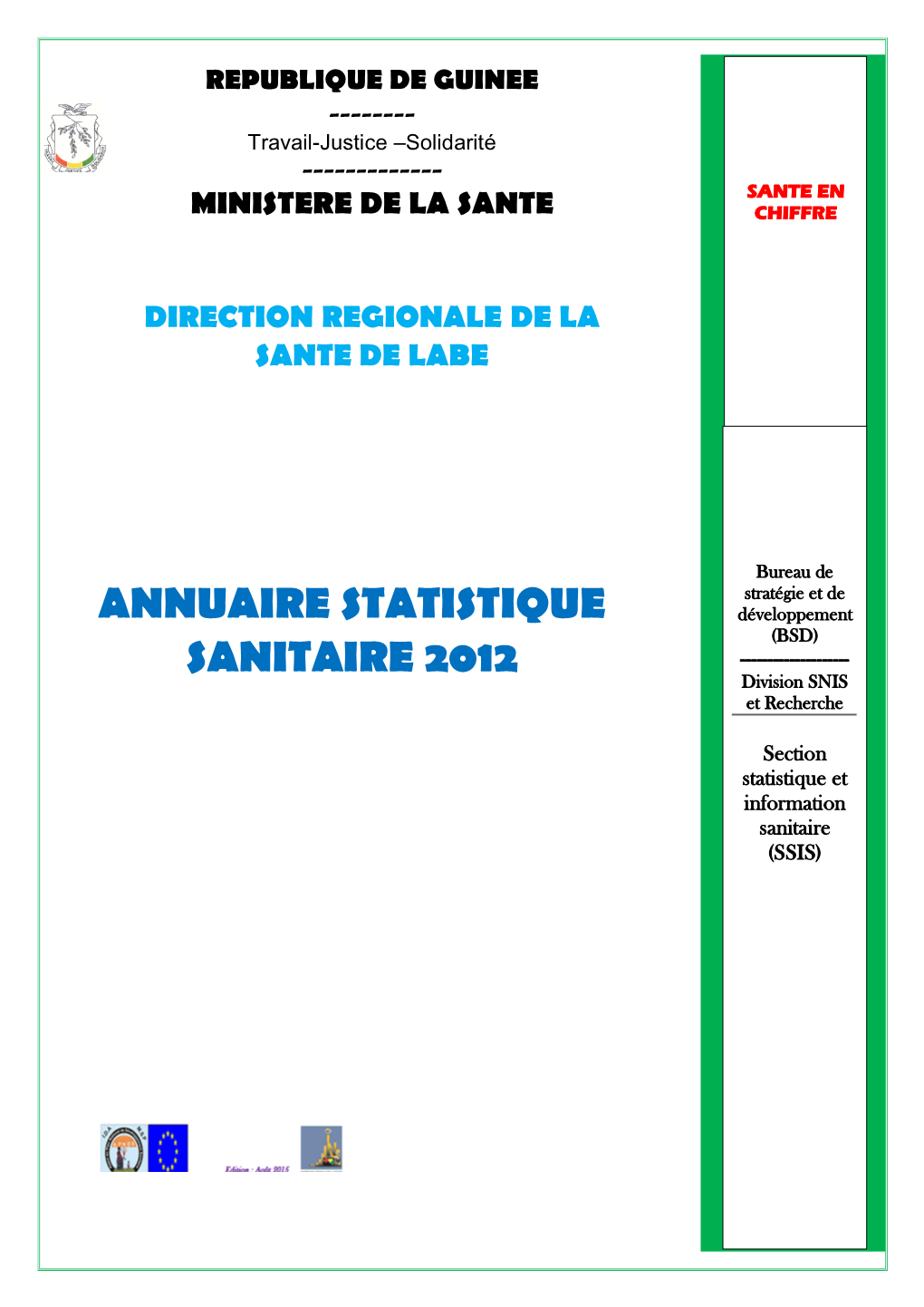 Annuaire Statistiques Sanitaires 2012 Labé