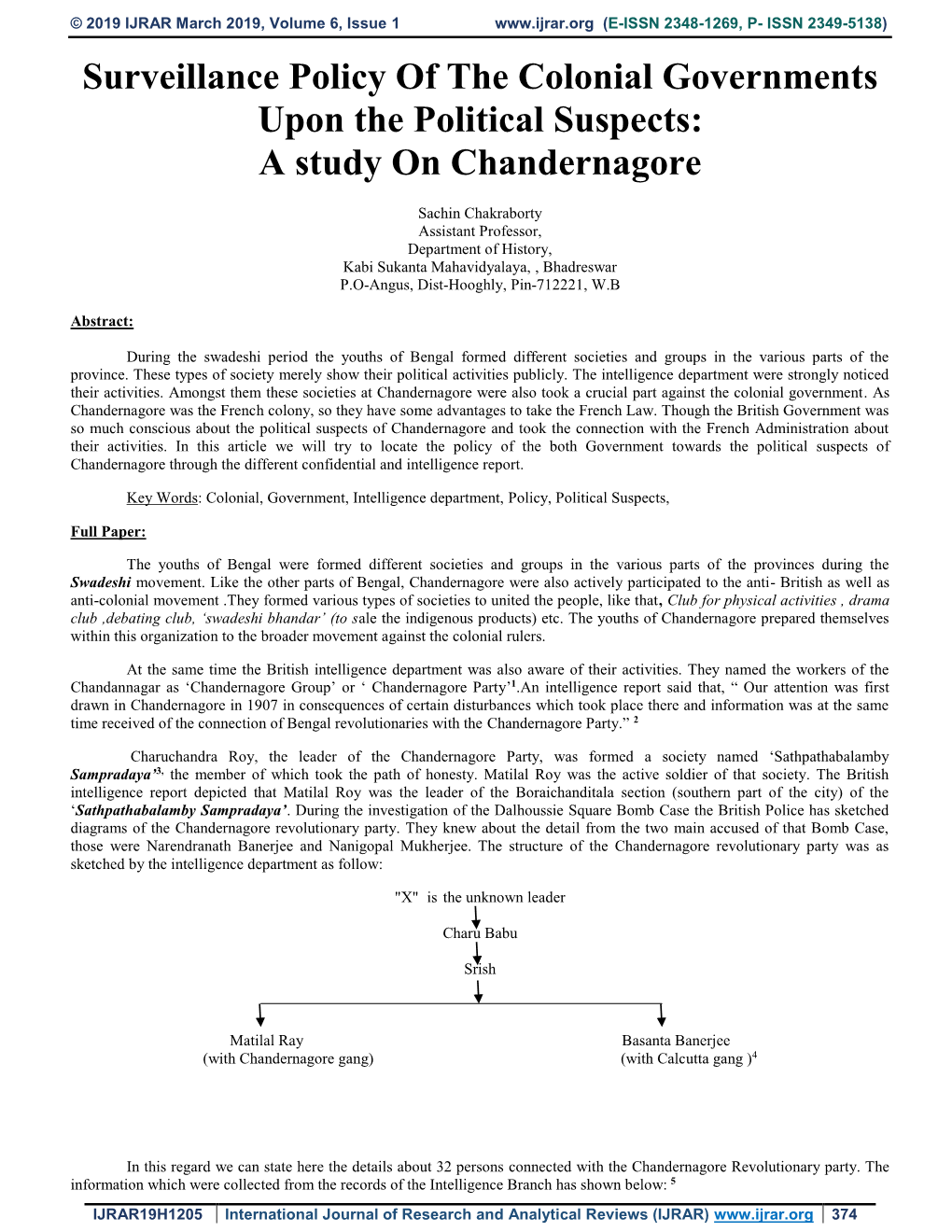 A Study on Chandernagore