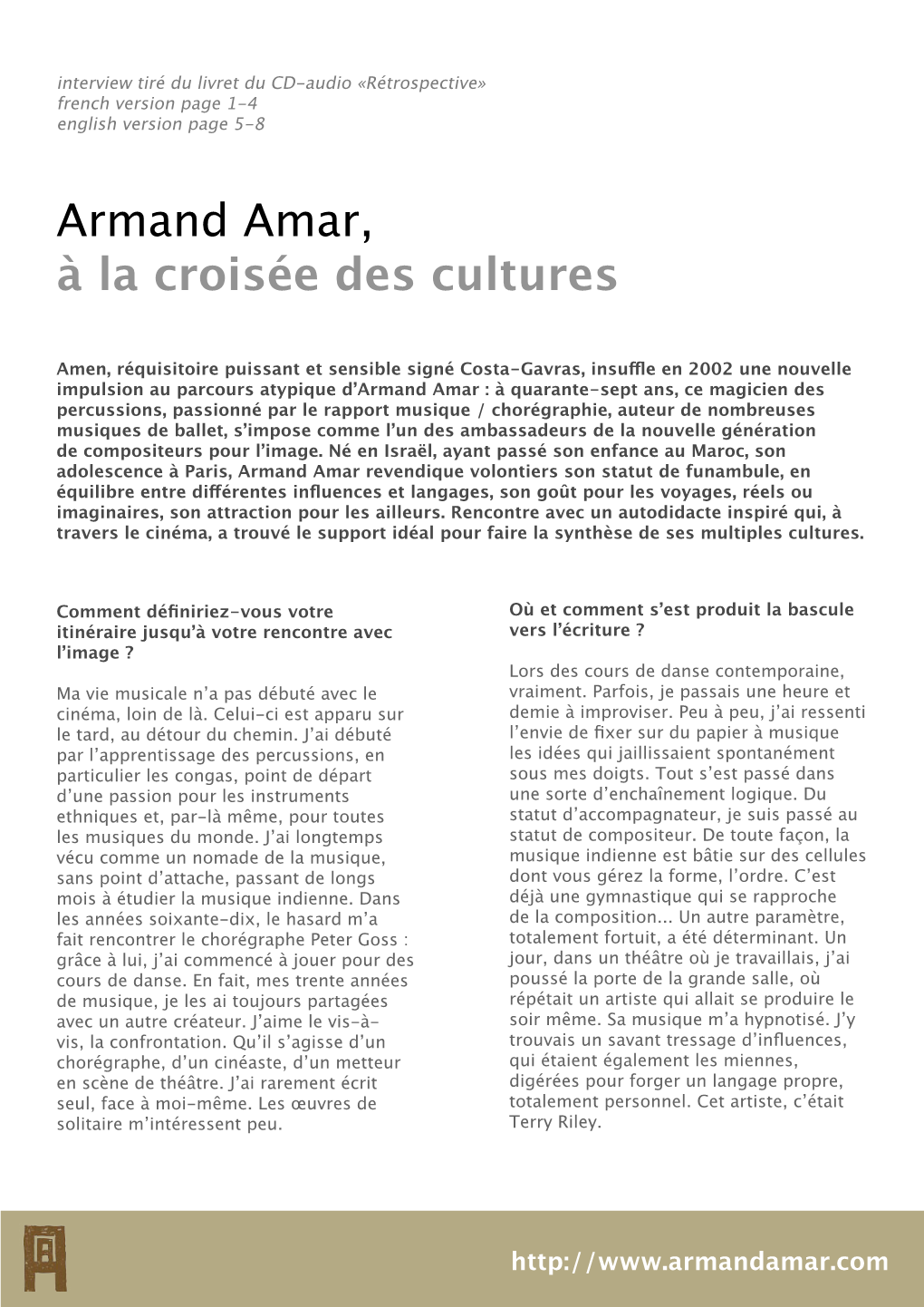 Armand Amar, À La Croisée Des Cultures