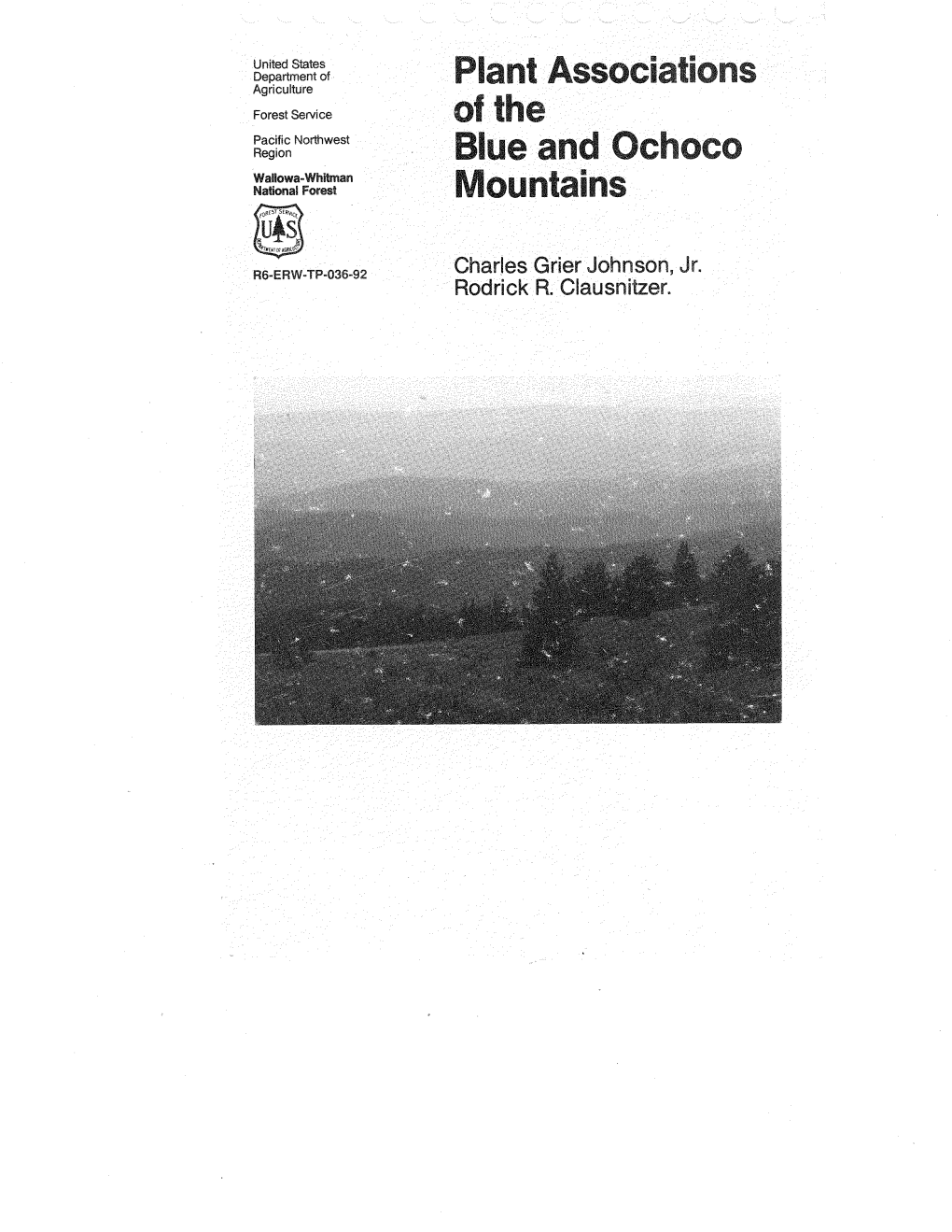 Plant Associations of the Blue and Ochoco Mountains