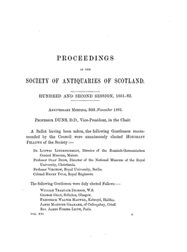 Proceedings Society of Antiquaries of Scotland