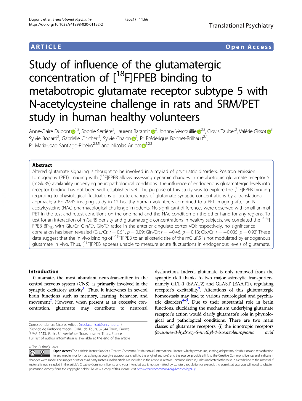 [18F]FPEB Binding to Metabotropic Glutamate Receptor Subtype