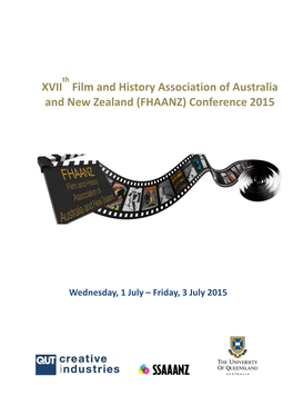 XVII Film and History Association of Australia and New Zealand (FHAANZ) Conference 2015