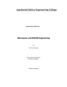 Microwave and RADAR Engineering