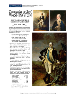 Portraits of George Washington As Commander in Chief