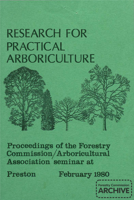 Research for Practical Arboriculture