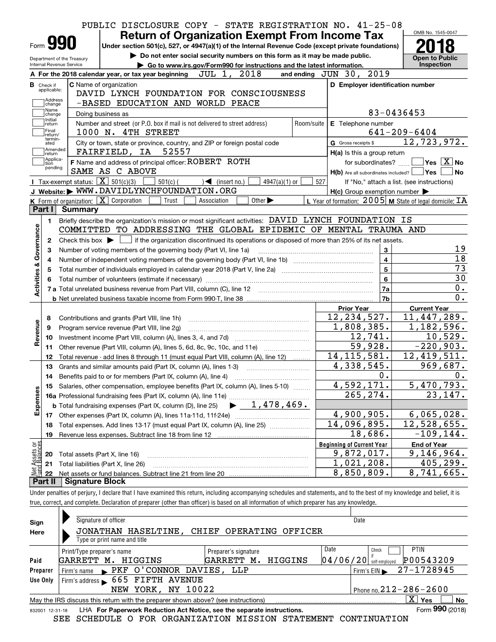 Return of Organization Exempt from Income Tax OMB No